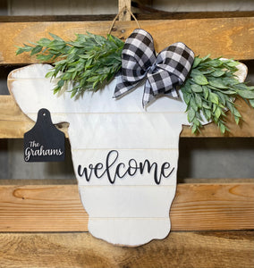Custom Cow Door Hanger