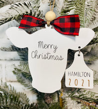 Custom Cow Ear Tag Ornament