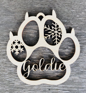 Custom Paw Prints Ornament