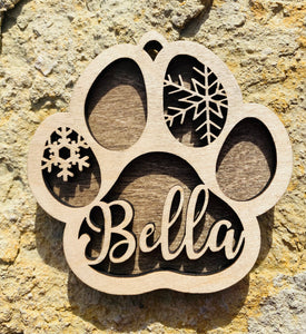 Custom Paw Prints Ornament