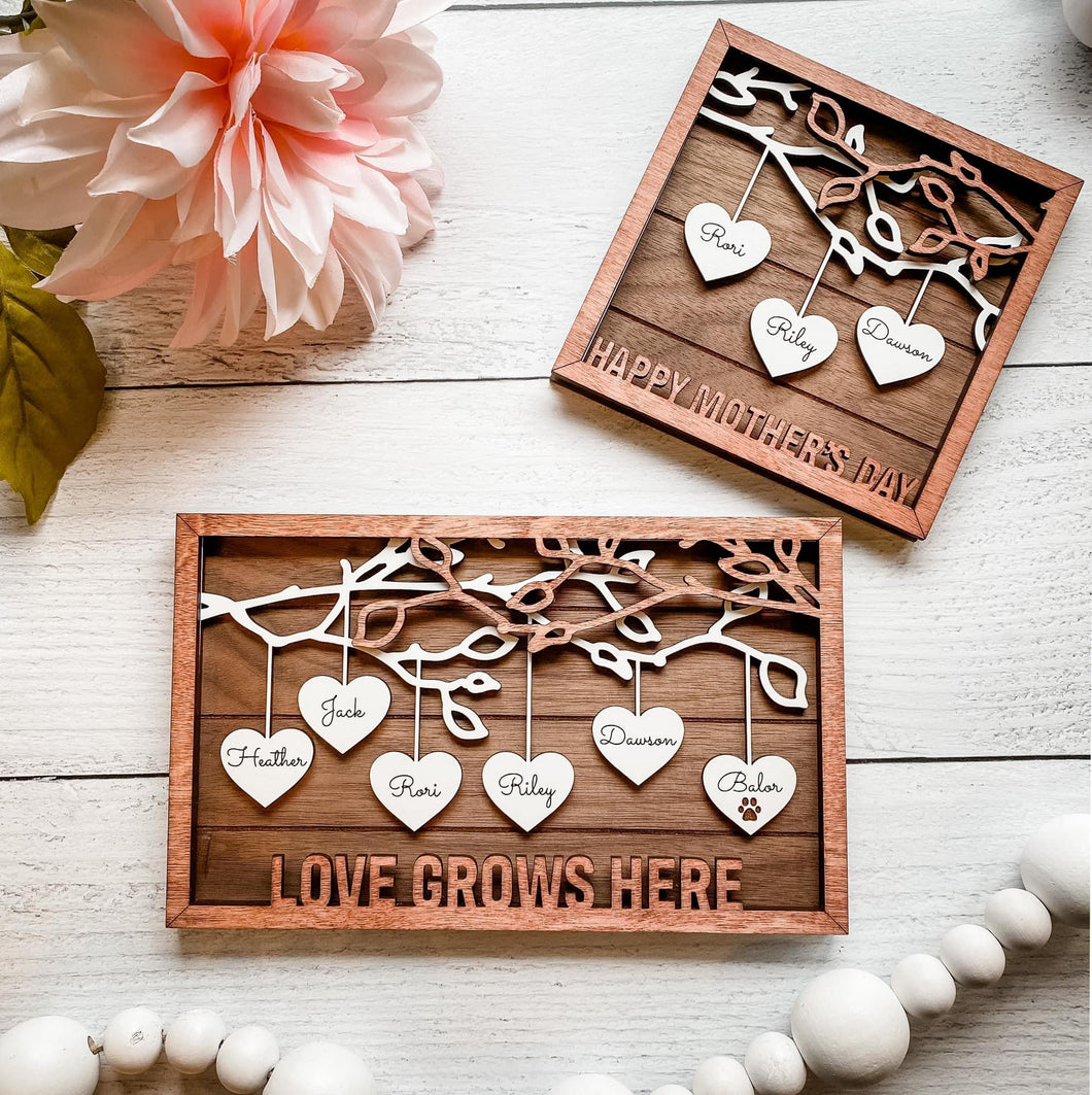 Hanging Hearts Custom Sign